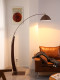 Medieval-Style Fishing Floor Lamp Next to the Sofa in the Living Room, American Retro Minimalist Bedroom, Study, High-End Atmosphere Casa