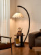 Exclusively Designed Mid-Century Moonlight Floor Lamp, Integrated with Storage Next to the Sofa in the Living Room, Vintage Bedroom with a Sense of Sophistication and Elegance