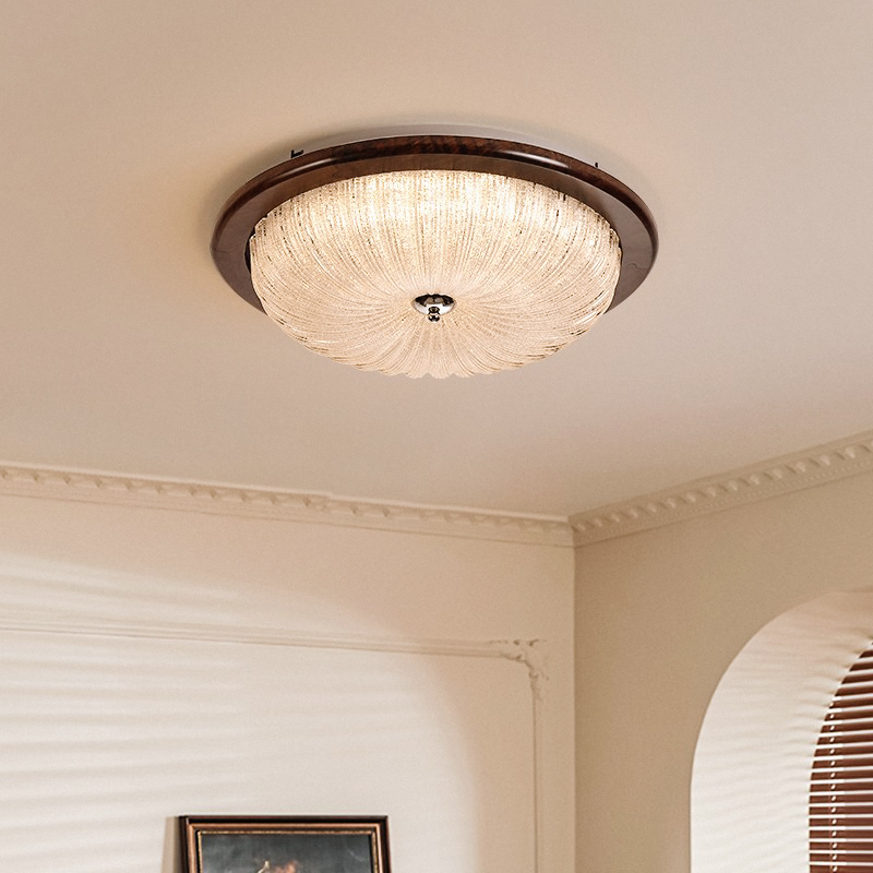 【Real Walnut Wood】American Retro Room Bedroom Ceiling Light Full Spectrum Eye Protection Entrance Study Lamp Casagd 【Real Walnut Wood】American Retro Room Bedroom Ceiling Light Full Spectrum Eye Protection Entrance Study Lamp Casagd