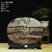 Guangxi State Painting Stone Natural Chite Ornamental Stone Round Cake Grass Flower Stone Pendulum Piece Living Room Handicraft Decorations tx19
