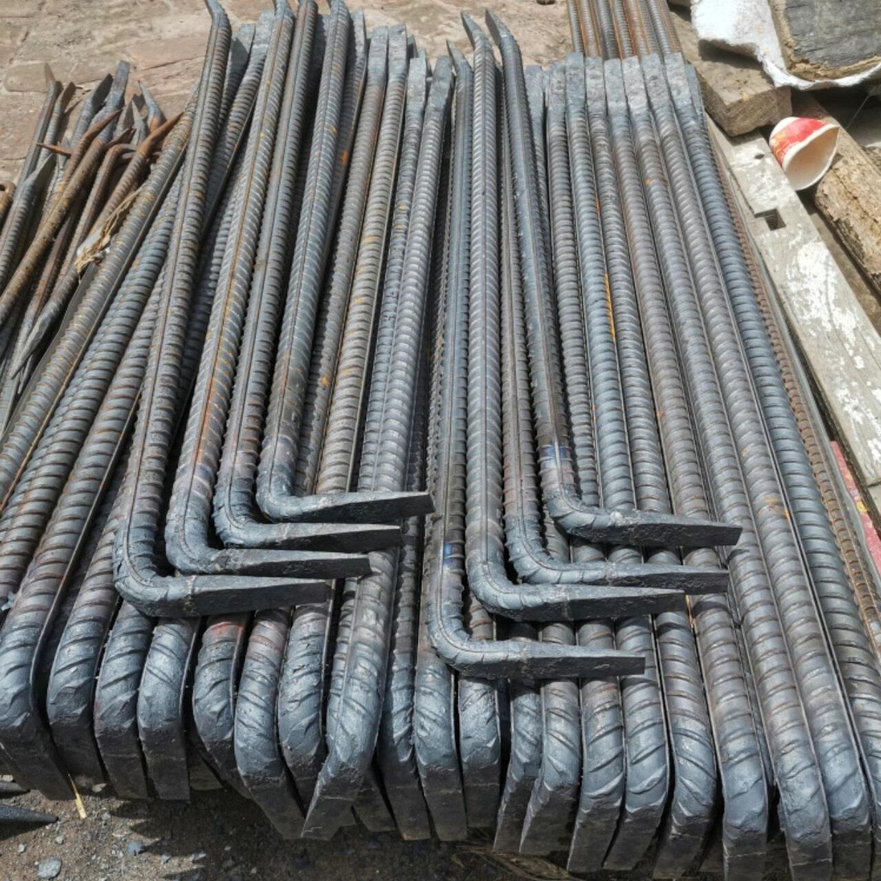 7-Shaped Screw Thread Steel Handcrafted Forging Crowbar Woodwork Demolition Wood Die Site Manhole Cover Quenched Hard Steel Mouth Thin Invoicing-Taobao