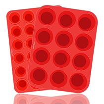 SiliQueen Muffin Pan Cupcake Set-Mini 24 Cups an