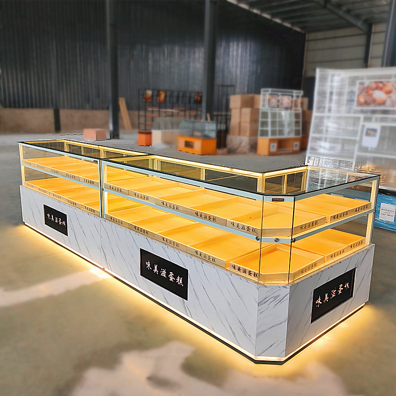 Pastry Counter Pastry Display Cabinet Corner Counter Refrigerated Solid Wood Small Cake Cabinet Bread Cabinet Noodle Cabinet show Show