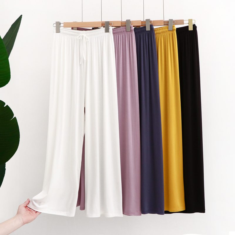 Casual Drawstring Wide-Leg Pants Modal Loose Plus Size Slimming Long Pants Women's Summer Thin Home Sleep Pants Yoga Pants Casual Drawstring Wide-Leg Pants Modal Loose Plus Size Slimming Long Pants Women's Summer Thin Home Sleep Pants Yoga Pants