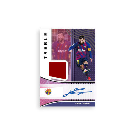 2018 Treble Soccer style jersey signed star card Barcelona Messi monochrome star card optional