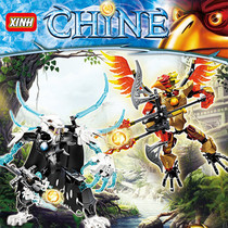 Childrens building blocks Red Horse Qigong legend Phoenix King 7012 assembly monster 9 Sword tiger handsome building blocks toy boy 7