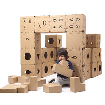 Kindergarten handmade cardboard diy three-dimensional puzzle block doodle carton Puzzle digital Tetris toy