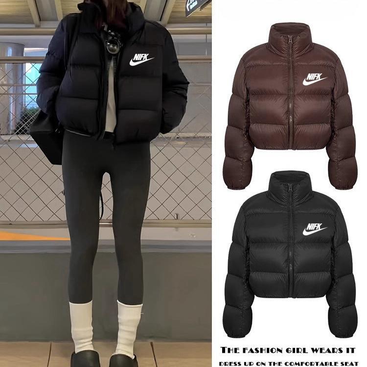 Brown Short Lightweight down Jacket for Women, 2025 Winter New Style, Thickened White Duck down Puffer Jacket with Stand Collar