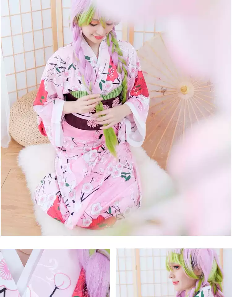 鬼滅之刃甘露寺蜜璃粉色櫻花COS服飾量身定製