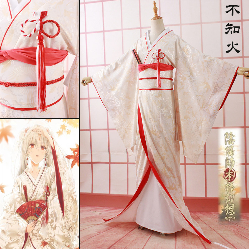Onmyoji RPGSSR Shiranui skin Ali cos wedding dress white Wugou flower wedding kimono to map custom