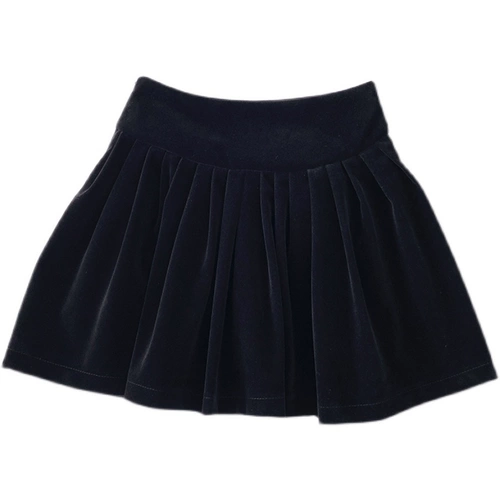 Бархатная зимняя черная юбка, высокая талия, 2024 года, в корейском стиле, подходит для подростков, по фигуре, А-силуэт