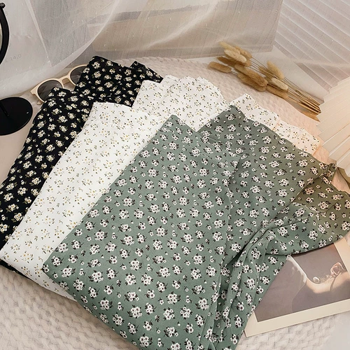 Свежая шифоновая весенняя летняя длинная юбка, поясная сумка, средней длины, 2023, в корейском стиле, высокая талия