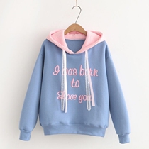 Girls Cotton Sweatshirt with Hooded 2021 Autumn New Chinese Girls Korean Loose Long Sleeved Little Girl Sports Top