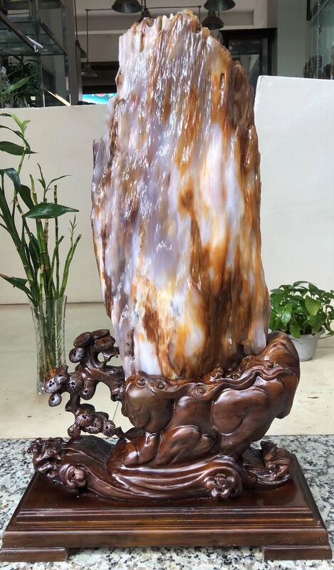 Myanmar Tree Fossil Raw Stone Natural Siliconized Wood Unique Stone Living Room Stone Wood Fossil Ice Tree Jade Desktop Ornament