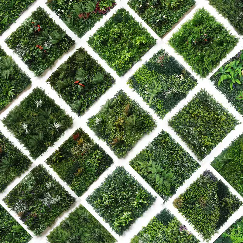 Anti-Aging Sunscreen Artificial Plant Wall Background Wall Landscaping Decoration Lawn Wall Artificial Green Plant Wall 1m * 1m