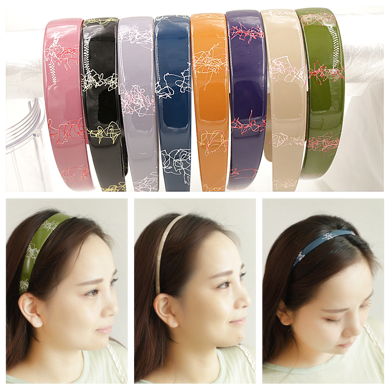 Han Edition Net Red Hair Stirrup Acrylic Wash Face Creativity Fine Side Hair Stirrup Plastic Anti-Slip Press Clip Wide Side Narrow Side Hair Stirrup