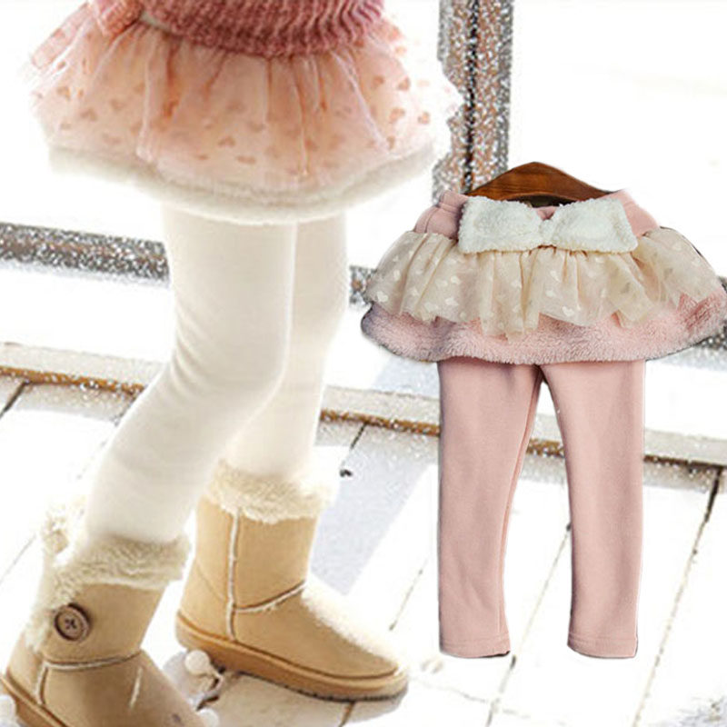 Girl Pants Skirt Autumn Winter Internal Lap Pants 2022 New Outwear Pants Children Skirt Pants Integrated Suede Female Baby Fake two