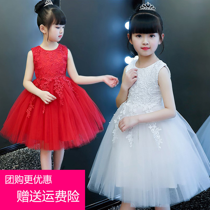 Girls summer dress Western style skirt 2022 new girl white fluffy gauze princess dress dress six one costumes