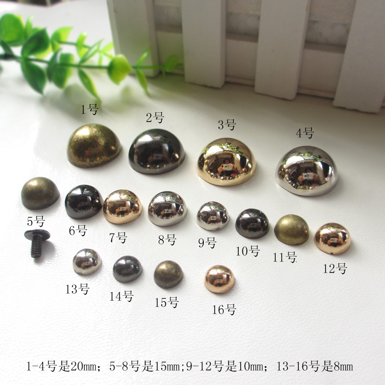 dMY ROUND Ornament Accessories Hemisphere Round Clothing Shoe Bag Liuding Punk Hemisphere Mushroom Shaped Ram Liuding