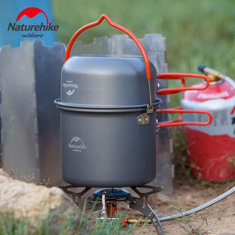 Outdoor pot cookware portable camping hanging pan cover boiler wild cooking pot field camping equipped cutlery sets supplies