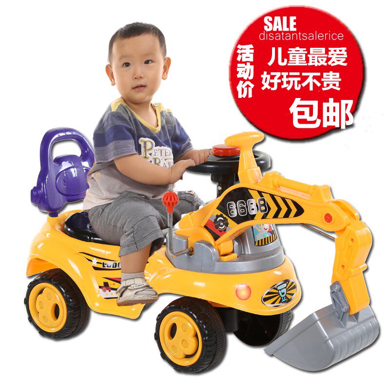 Excavator engineering vehicle Excavator toy boy children's motorcycle can sit and ride 2-4-5 years old children's stroller