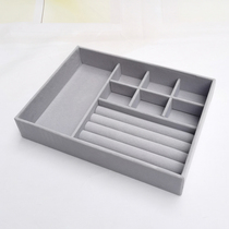  Three-in-one tray earrings pendant nail box storage box flannel jewelry jewelry storage box small household large capacity