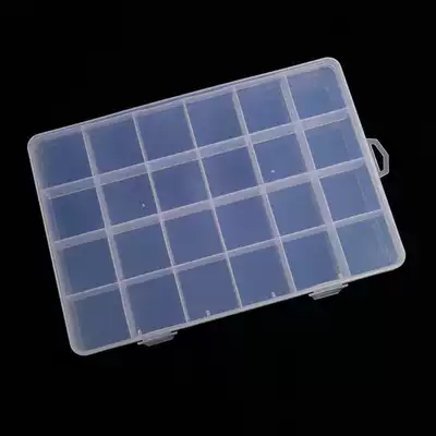 Transparent plastic storage box 24-grid fixed earrings necklace ring brooch jewelry box jewelry box finishing box