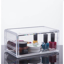  Crystal transparent cosmetics box Makeup jewelry desktop storage box detachable upper and lower combination drawer jewelry box