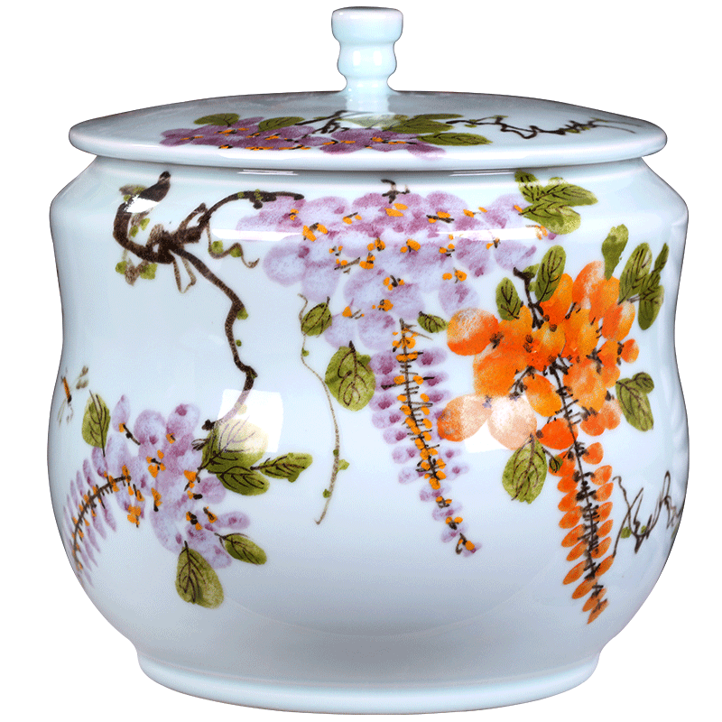 Big yards ceramic tea pot tea cake of bread seven hand - made of high - capacity storage tank white tea pu - erh tea POTS of jingdezhen