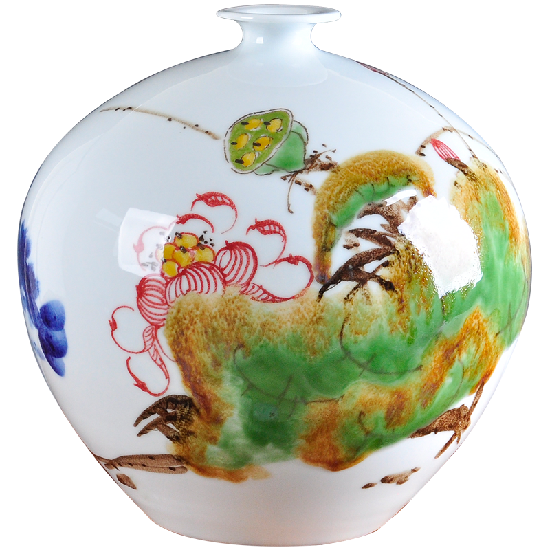 Jingdezhen ceramic floret bottle antique hand - made ball of blue and white porcelain arts and crafts home wine sitting room adornment is placed