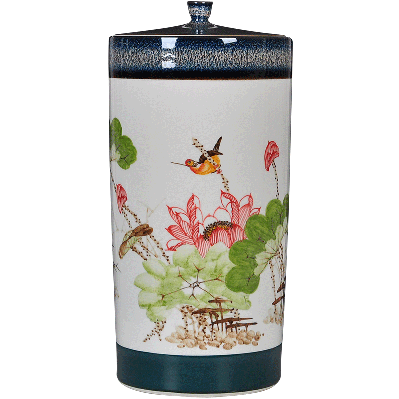 Jingdezhen ceramic tea caddy fixings large barrel barrel storage tank to heavy tea urn puer tea cake 20