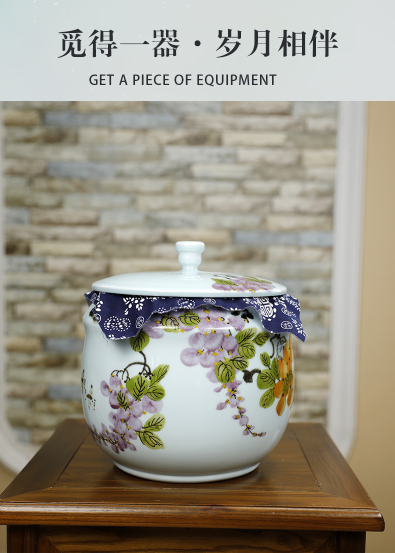 Big yards ceramic tea pot tea cake of bread seven hand - made of high - capacity storage tank white tea pu - erh tea POTS of jingdezhen