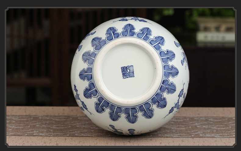 Archaize of jingdezhen chinaware bottle gourd furnishing articles hand - made large blue and white porcelain is the sitting room porch town house feng shui