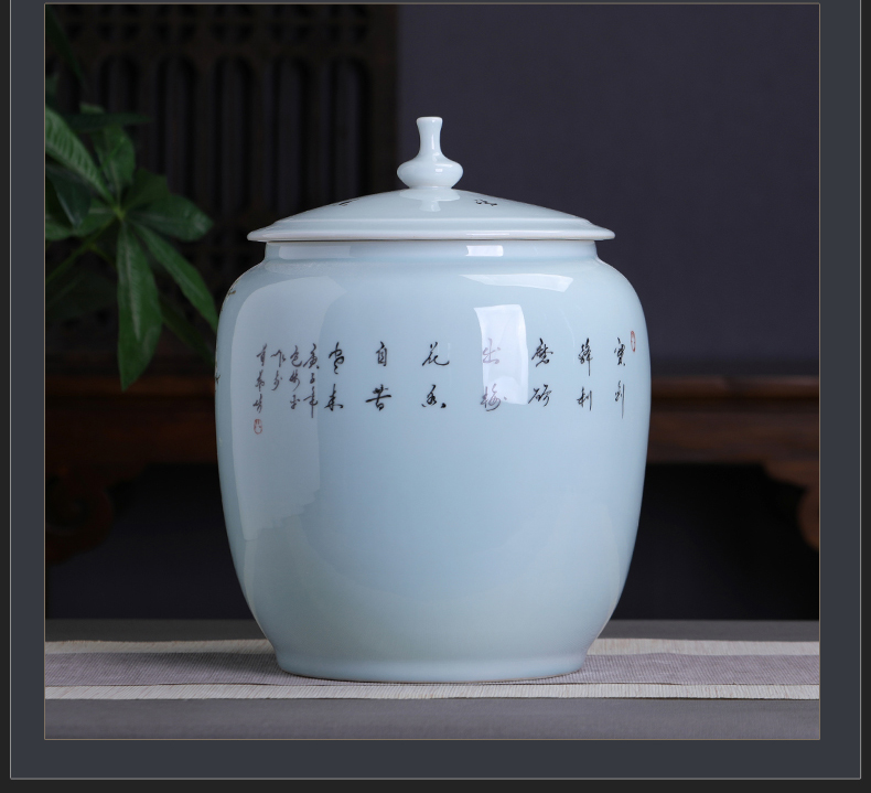 Hand - made ceramic name plum furnishing articles home decoration storage tank with cover Chinese tea pot large capacity home office