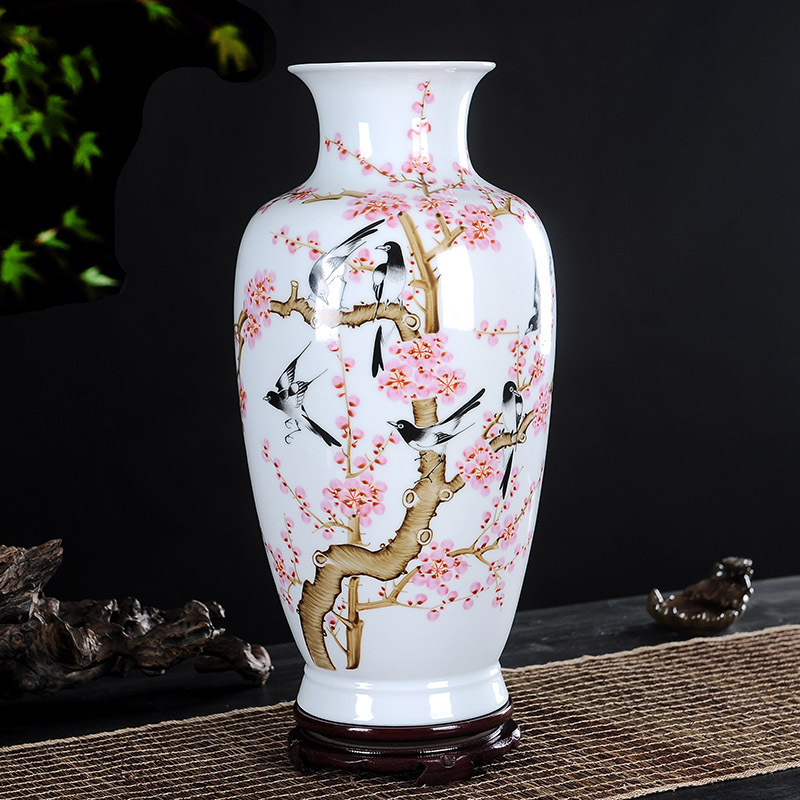 Jingdezhen ceramic hand - made vases, water points peach blossom put classical Chinese style household furnishing articles sitting room adornment handicraft restoring ancient ways