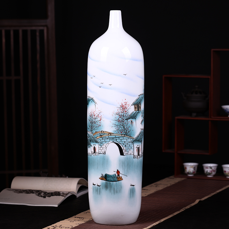 Jingdezhen classical large Chinese vase furnishing articles furnishing articles living room 80 cm tall vases, ceramic decoration