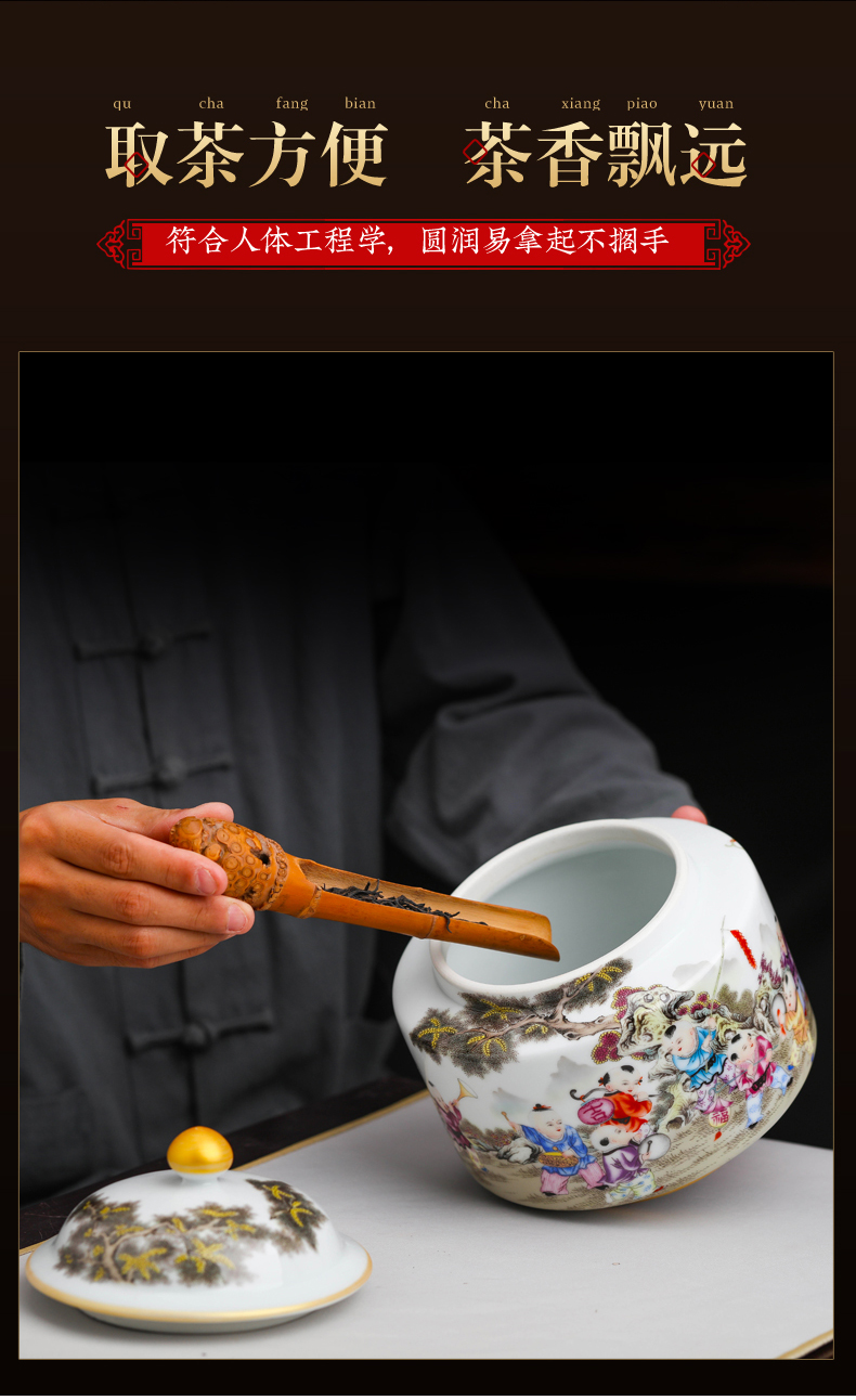 Jingdezhen ceramic small tea pot with cover half jins of household pu - erh tea, green tea to wake storage POTS