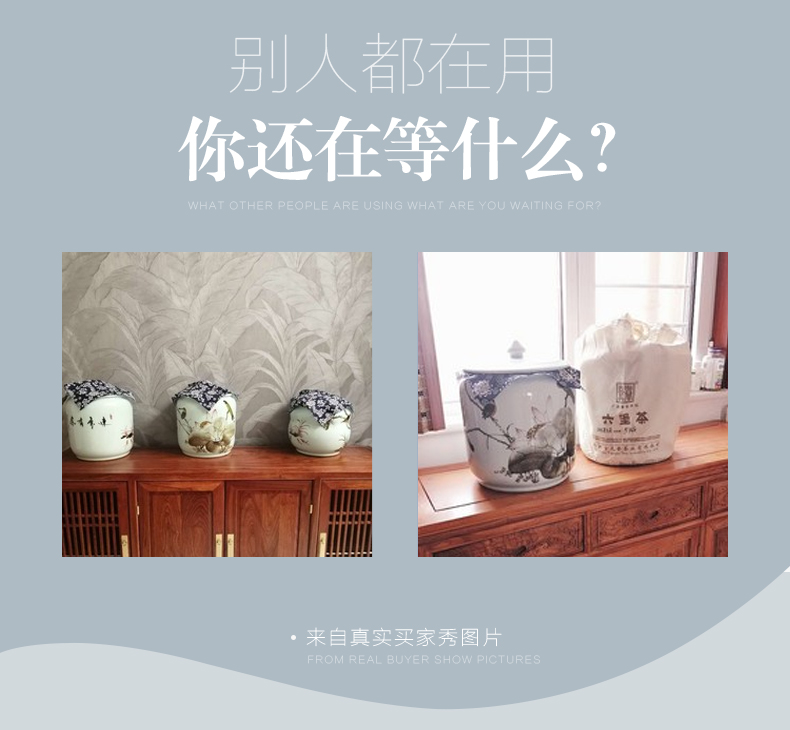 Big yards ceramic tea pot tea cake of bread seven hand - made of high - capacity storage tank white tea pu - erh tea POTS of jingdezhen