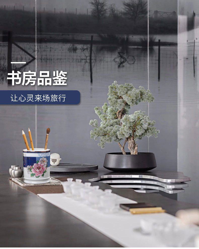 Chinese style restoring ancient ways is blue and white diagonal plug-in in ceramic brush pot receive box office furnishing articles desktop creative the teacher 's day gifts