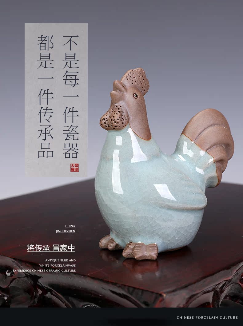 Three chicken furnishing articles animal small adorn article creative mini lovely home desktop decoration ceramics handicraft