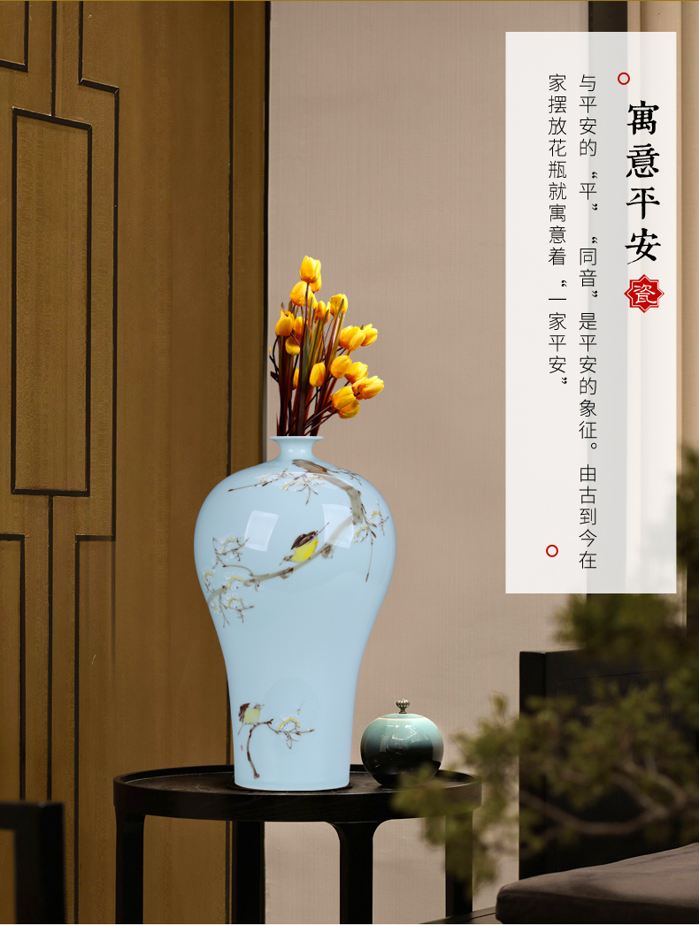 Jingdezhen ceramics hand - made vases name plum furnishing articles household act the role ofing is tasted the hall Chinese style restoring ancient ways home arranging flowers