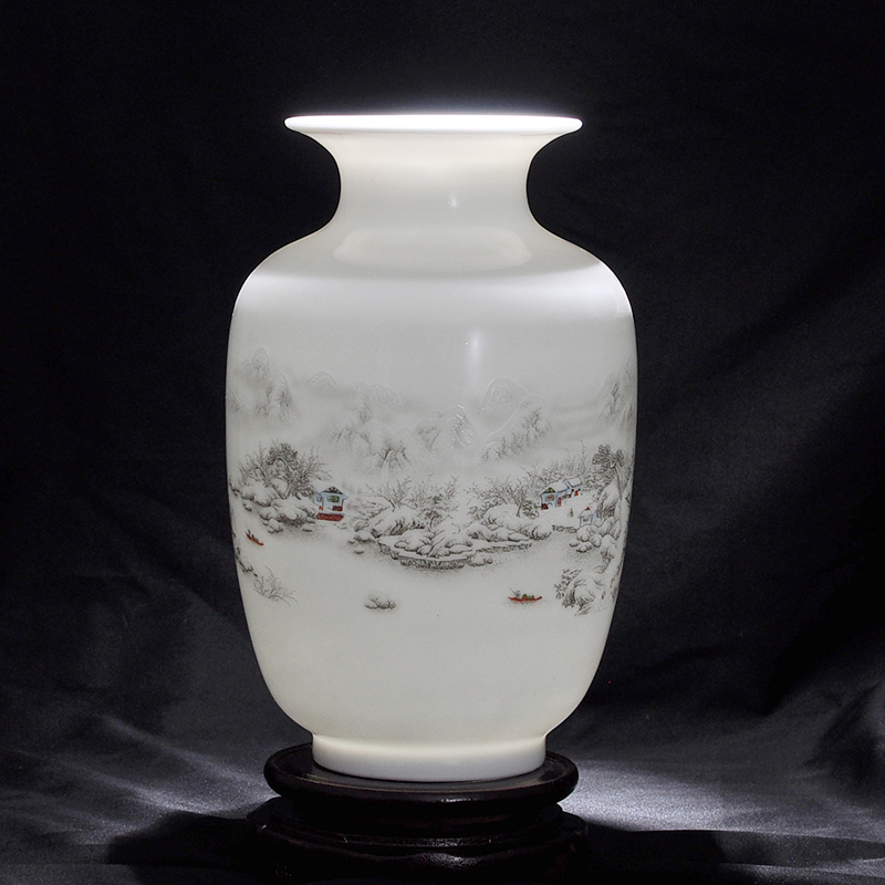 White vase jingdezhen ceramic furnishing articles flower arranging machine accessories dried flowers small sitting room, dining - room decorate household decoration