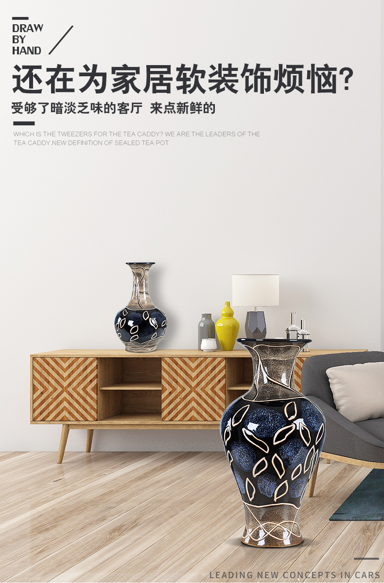 Ikea wine cabinet decoration vase furnishing articles jingdezhen sitting room of I and contracted flower arranging lily creative decoration ceramics