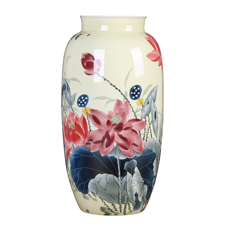 Jingdezhen ceramic vase creative dry flower flower arranging Chinese style restoring ancient ways I and contracted home sitting room adornment is placed