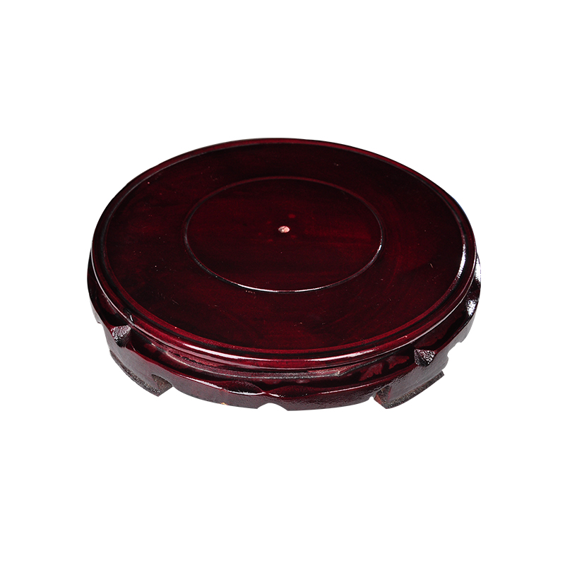 Big exhibition ceramic vase base wooden rotate rotating circular base collet, jade agate stone, wooden frame