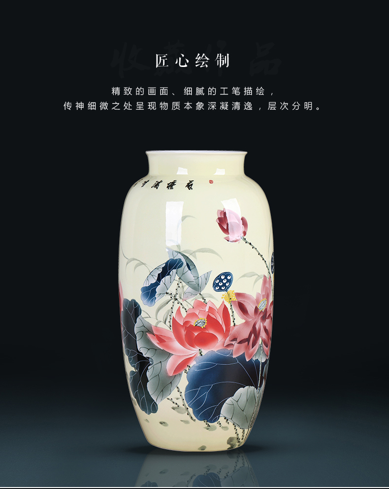 Jingdezhen ceramic vase creative dry flower flower arranging Chinese style restoring ancient ways I and contracted home sitting room adornment is placed