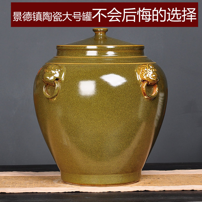 Jingdezhen ceramic tea pot size seven loaves puer tea manual sealing cylinder wake receives moistureproof tea furnishing articles