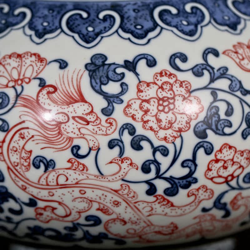 Jingdezhen blue and white ceramics youligong vase hand - made imitation the qing qianlong bottles of sitting room furniture handicraft furnishing articles