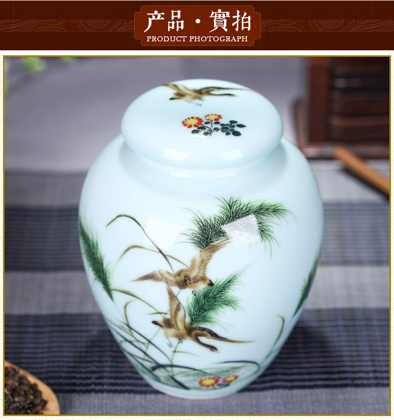 Jingdezhen portable tea pot ceramic seal save sect pot pu - erh tea medium size candy store content box