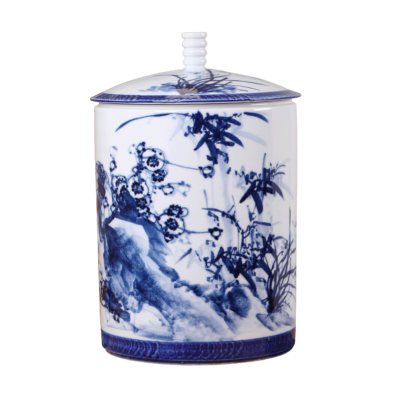 Hand - made ceramic caddy fixings storage POTS sealed as cans puer tea box of jingdezhen large household put tea POTS